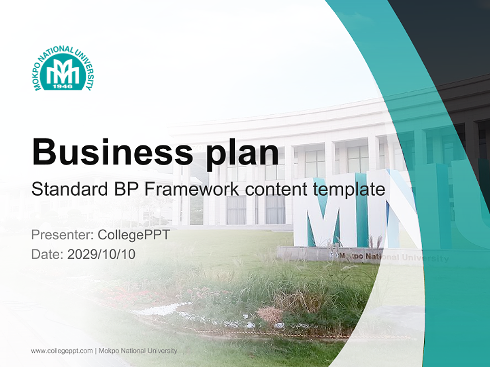Mokpo National University Competition/Entrepreneurship Contest PPT Template_Slide preview image1