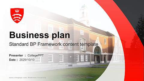 Middlesex University Competition/Entrepreneurship Contest PPT Template