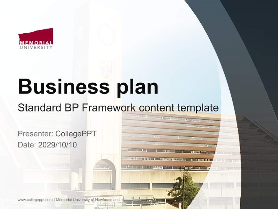 Memorial University of Newfoundland Competition/Entrepreneurship Contest PPT Template4:3 ratio PPT effect preview image9