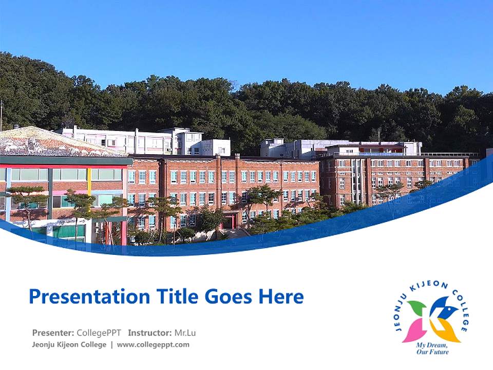 Jeonju Kijeon College Course/Courseware Creation PPT Template4:3 ratio PPT effect preview image5