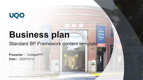 University of Quebec in Outaouais Competition/Entrepreneurship Contest PPT Template