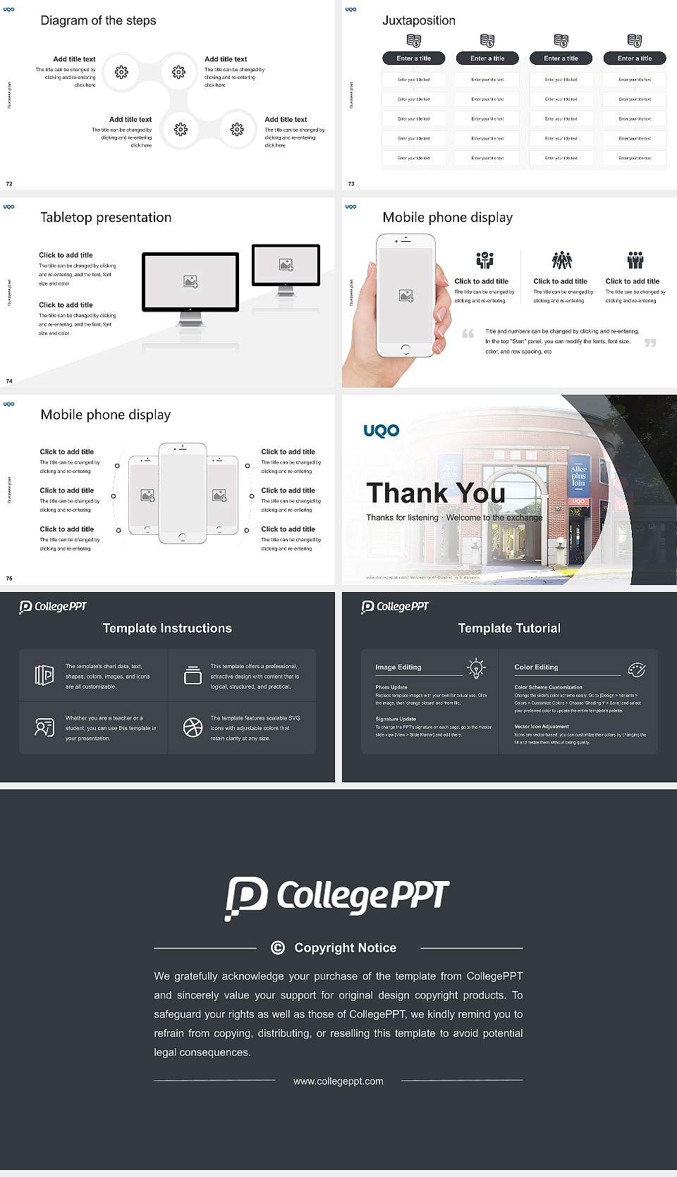University of Quebec in Outaouais Competition/Entrepreneurship Contest PPT Template16:9 ratio PPT effect preview image9