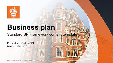 Royal Holloway, University of London Competition/Entrepreneurship Contest PPT Template