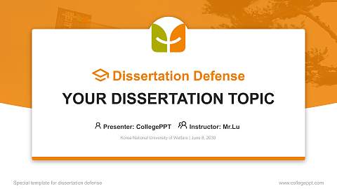 Korea National University of Welfare Graduation Thesis Defense PPT Template