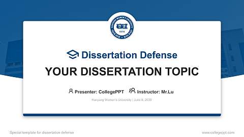 Hanyang Women’s University Graduation Thesis Defense PPT Template