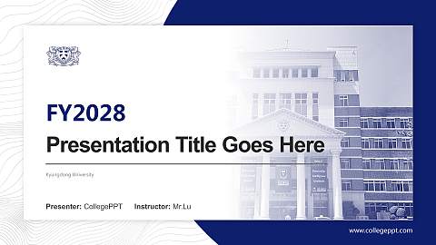 Kyungdong University Academic Presentation/Research Findings Report PPT Template
