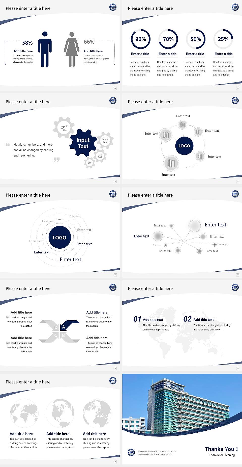 Hanyang University Course/Courseware Creation PPT Template4:3 ratio PPT effect preview image4