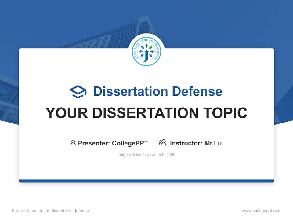 Jangan University Graduation Thesis Defense PPT Template4:3 ratio PPT effect preview image7