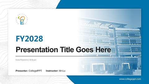Korea Polytechnic VII Busan Academic Presentation/Research Findings Report PPT Template
