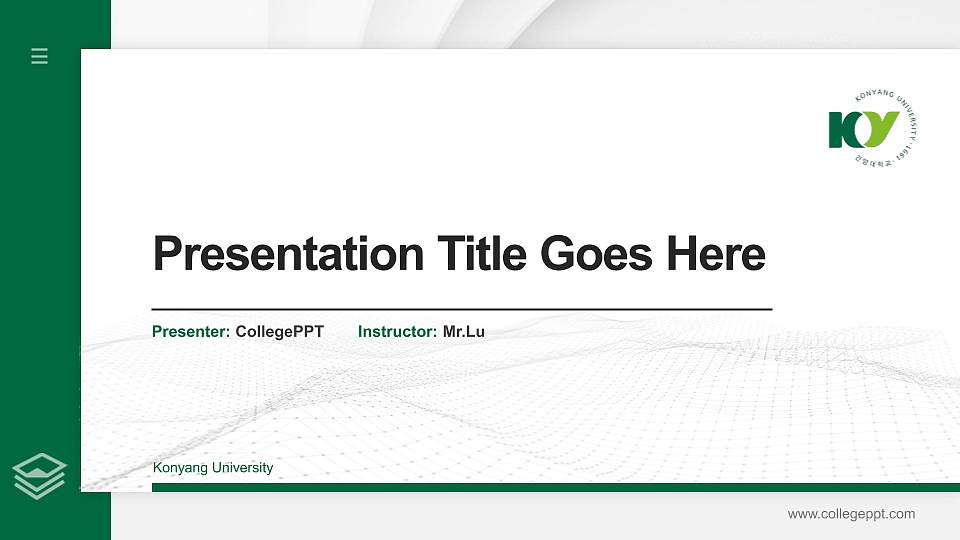 Konyang University Thesis Proposal/Graduation Defense PPT Template16:9 ratio PPT effect preview image
