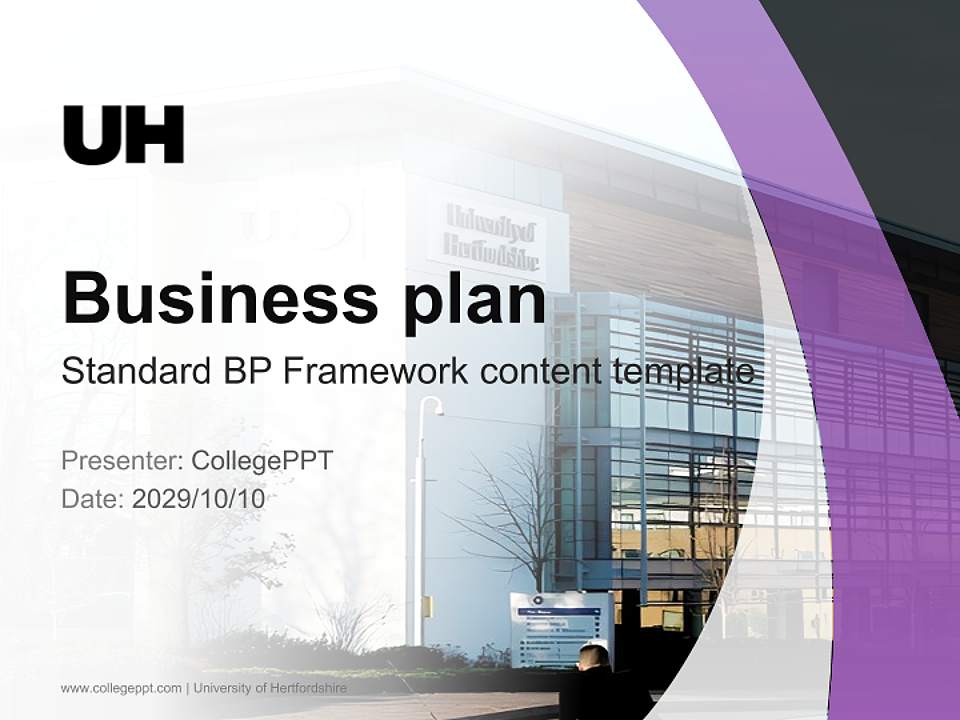 University of Hertfordshire Competition/Entrepreneurship Contest PPT Template4:3 ratio PPT effect preview image9