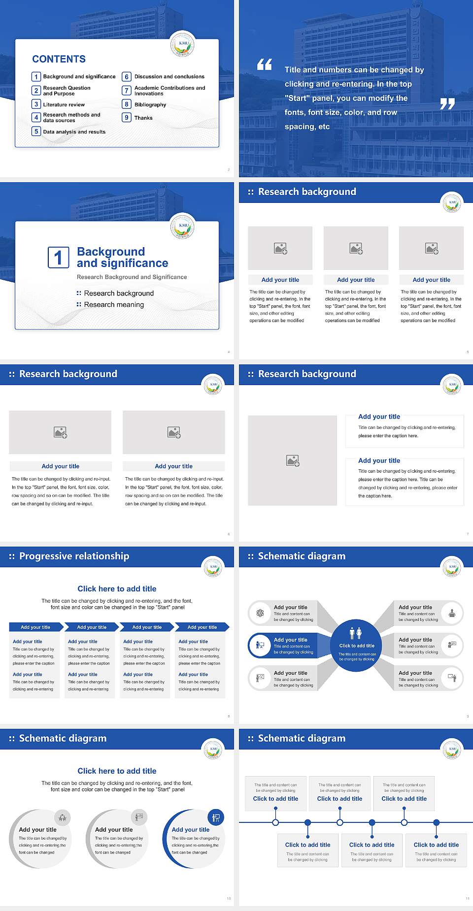 Kookmin University Graduation Thesis Defense PPT Template4:3 ratio PPT effect preview image2