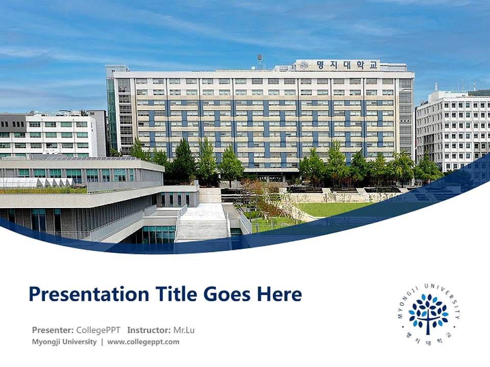 Myongji University Course/Courseware Creation PPT Template4:3 ratio PPT effect preview image5