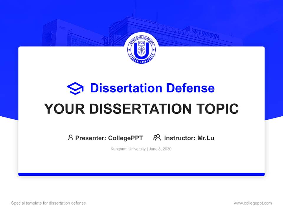 Kangnam University Graduation Thesis Defense PPT Template4:3 ratio PPT effect preview image7