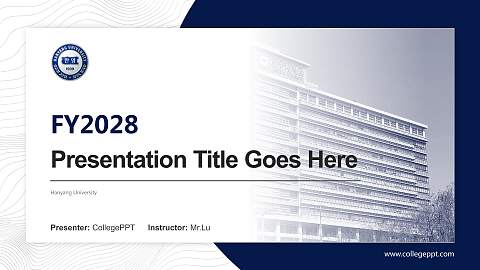 Hanyang University Academic Presentation/Research Findings Report PPT Template