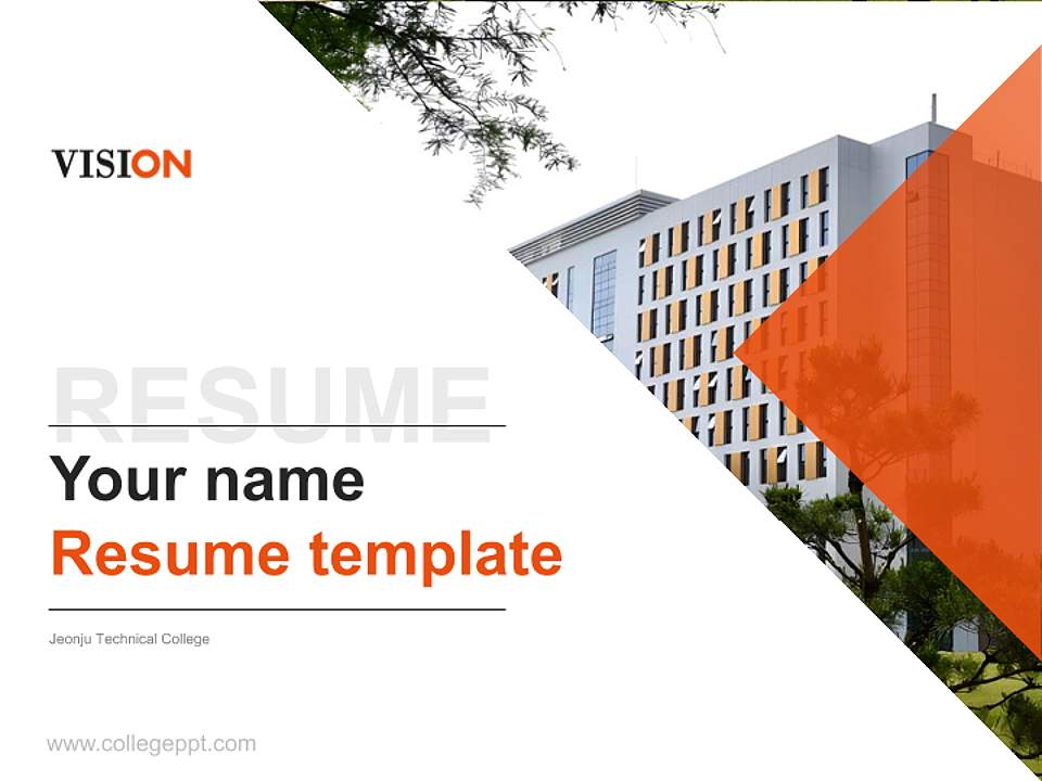 Jeonju Technical College Resume PPT Template4:3 ratio PPT effect preview image5