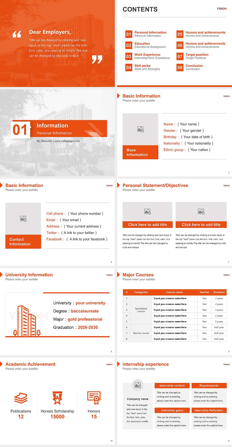 Jeonju Technical College Resume PPT Template4:3 ratio PPT effect preview image2