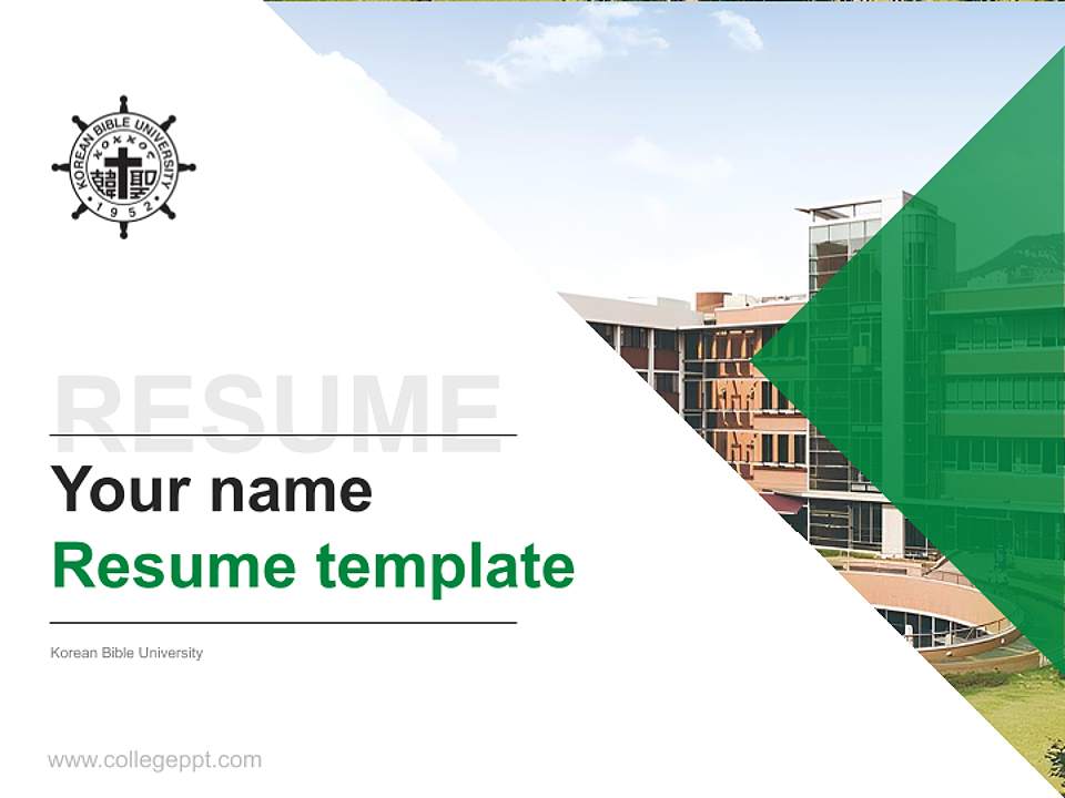 Korean Bible University Resume PPT Template4:3 ratio PPT effect preview image5