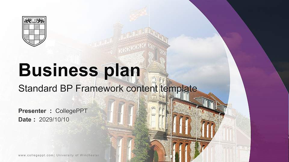 University of Winchester Competition/Entrepreneurship Contest PPT Template16:9 ratio PPT effect preview image
