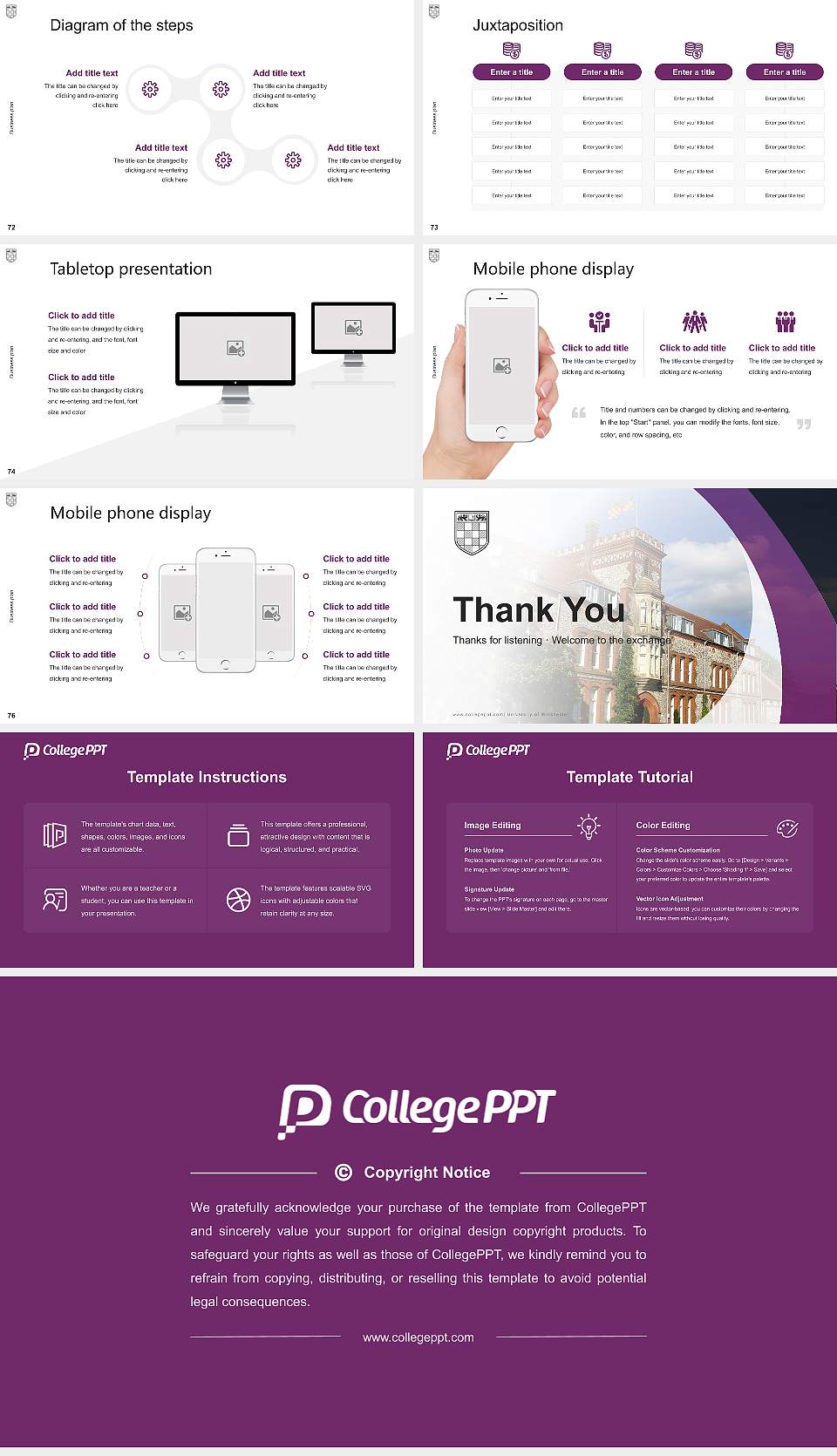 University of Winchester Competition/Entrepreneurship Contest PPT Template16:9 ratio PPT effect preview image9