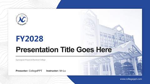 Gyeongnam Provincial Namhae College Academic Presentation/Research Findings Report PPT Template