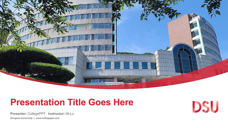 Dongseo University Course/Courseware Creation PPT Template16:9 ratio PPT effect preview image
