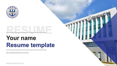 Korea National Defense University Resume PPT Template