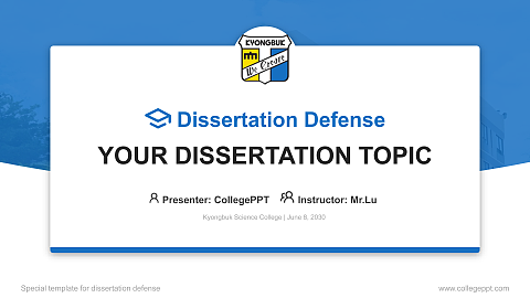 Kyongbuk Science College Graduation Thesis Defense PPT Template