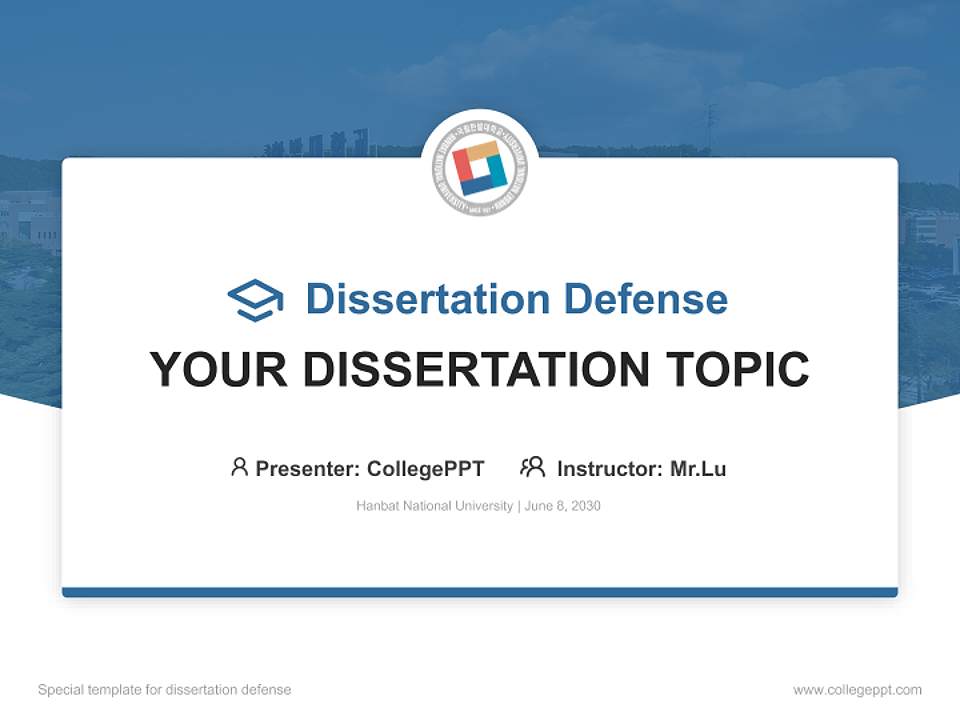 Hanbat National University Graduation Thesis Defense PPT Template4:3 ratio PPT effect preview image7