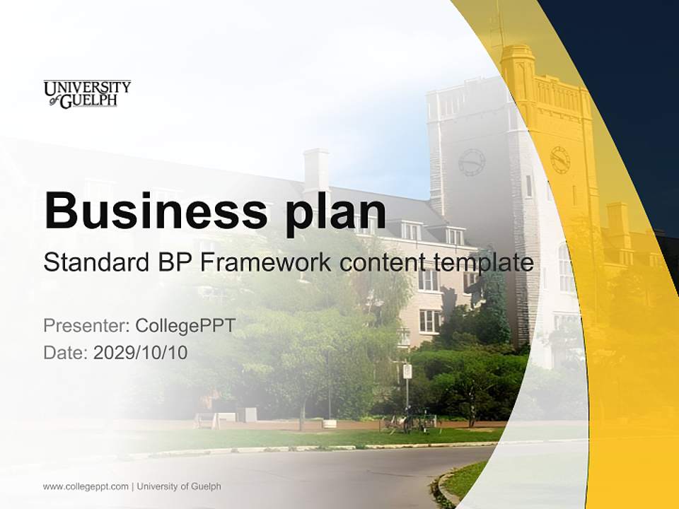 University of Guelph Competition/Entrepreneurship Contest PPT Template4:3 ratio PPT effect preview image9