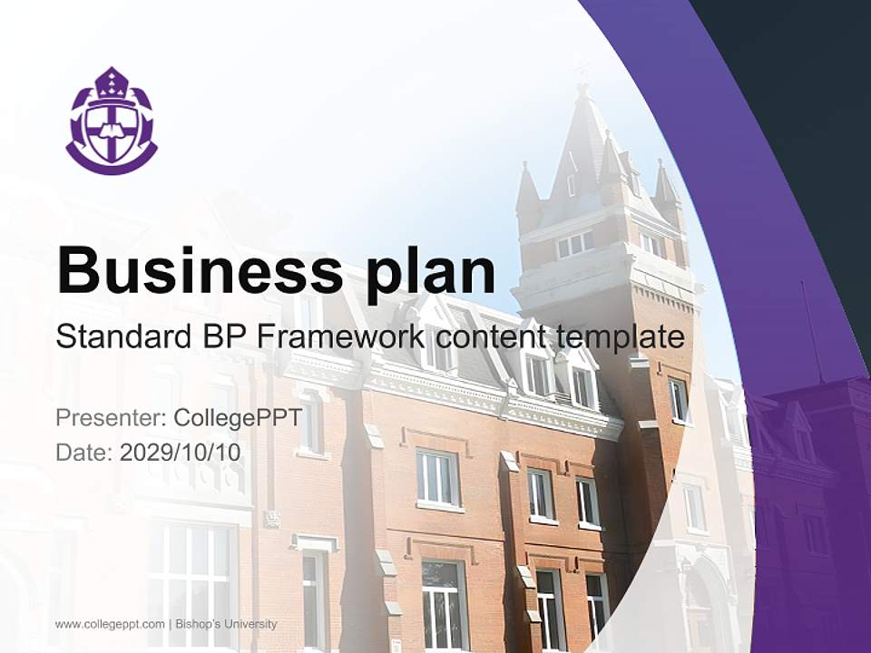 Bishop’s University Competition/Entrepreneurship Contest PPT Template4:3 ratio PPT effect preview image9