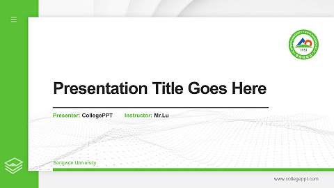 Songwon University Thesis Proposal/Graduation Defense PPT Template