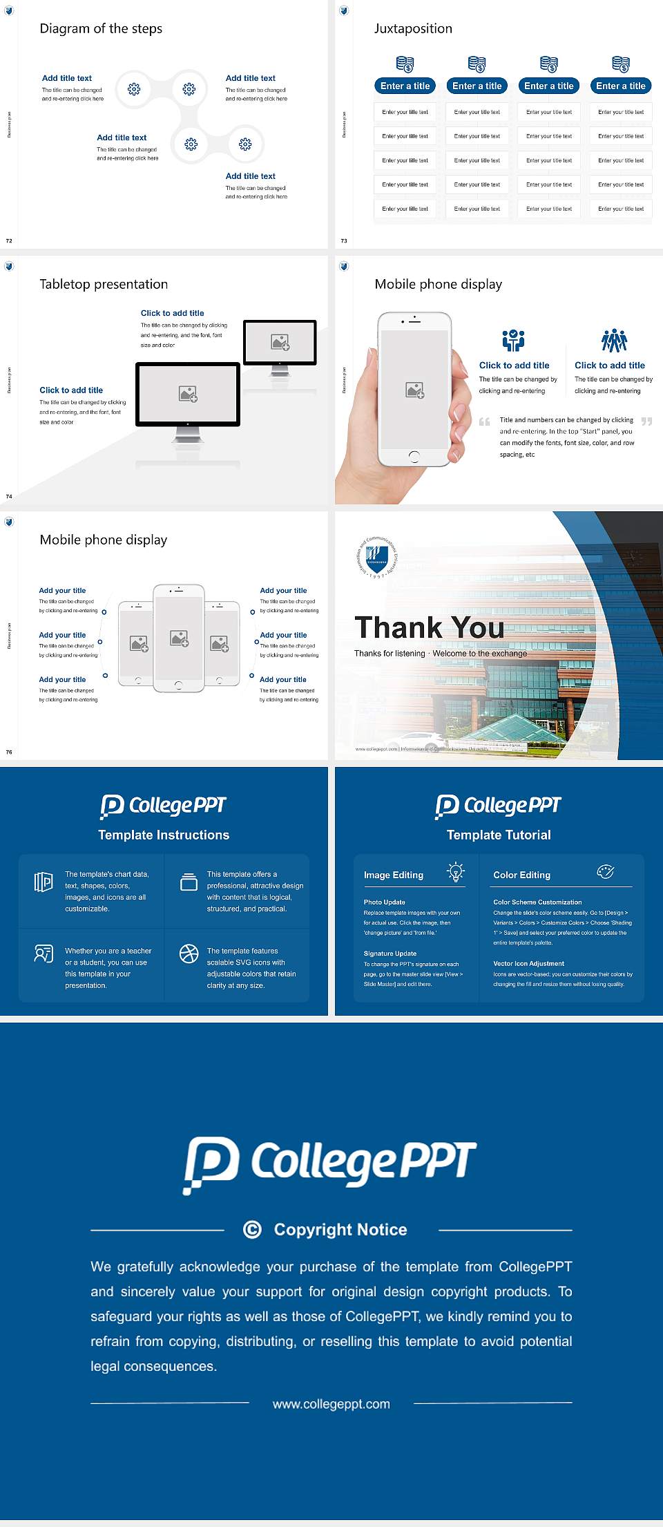 Information and Communications University Competition/Entrepreneurship Contest PPT Template4:3 ratio PPT effect preview image9