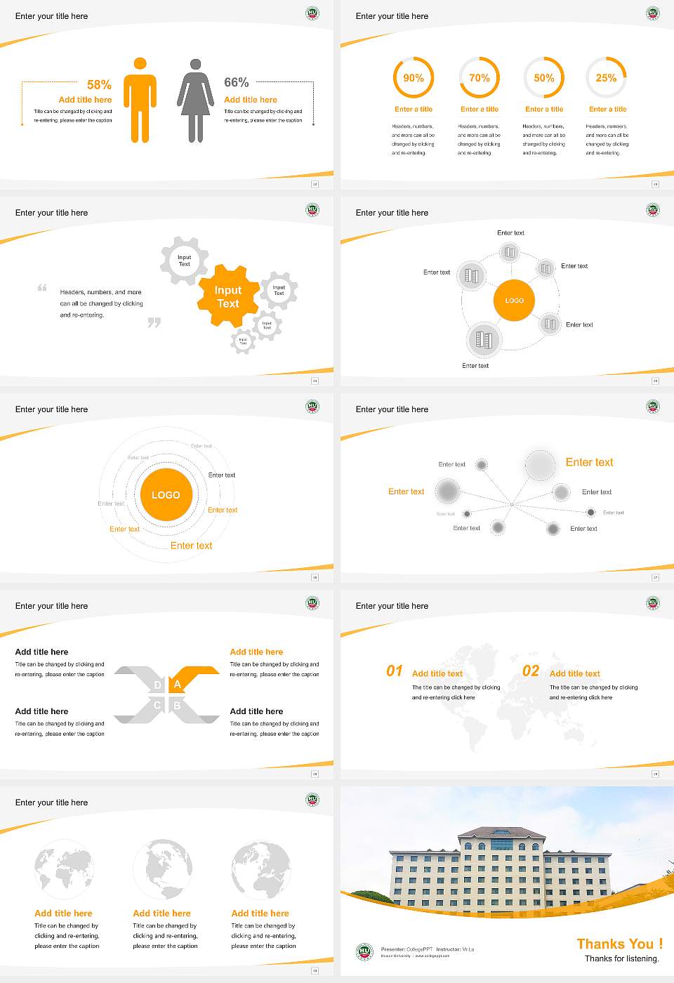 Howon University Course/Courseware Creation PPT Template16:9 ratio PPT effect preview image4