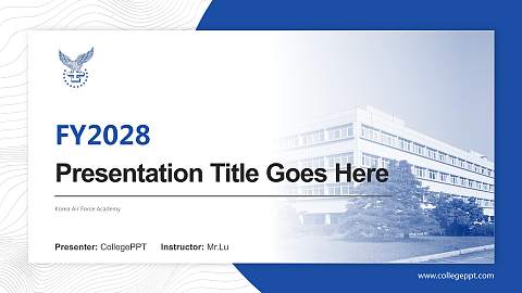 Korea Air Force Academy Academic Presentation/Research Findings Report PPT Template