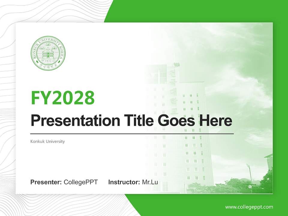 Konkuk University Academic Presentation/Research Findings Report PPT Template4:3 ratio PPT effect preview image5