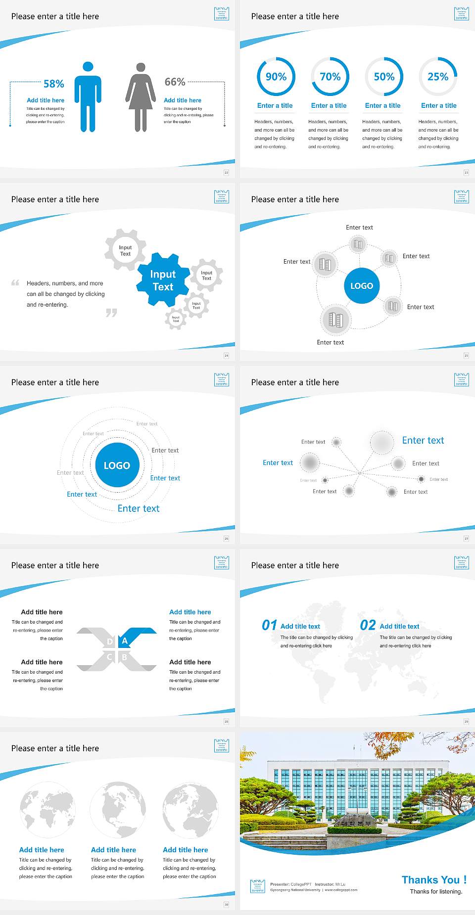 Gyeongsang National University Course/Courseware Creation PPT Template4:3 ratio PPT effect preview image4