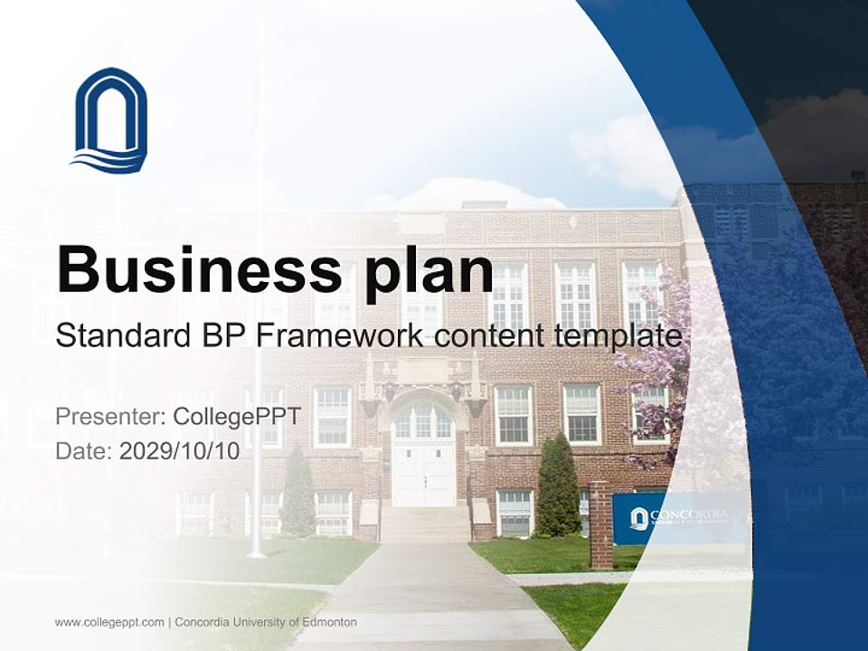 Concordia University of Edmonton Competition/Entrepreneurship Contest PPT Template4:3 ratio PPT effect preview image9