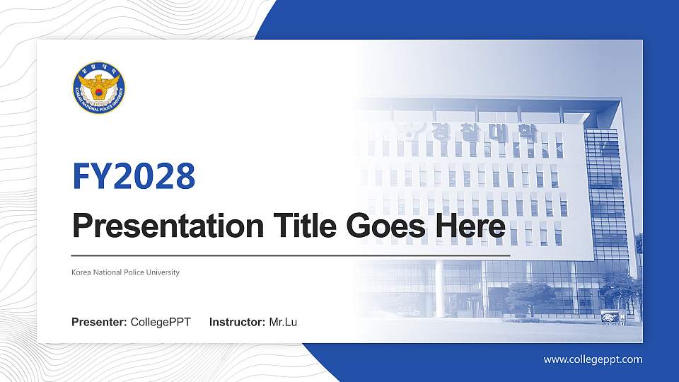 Korea National Police University Academic Presentation/Research Findings Report PPT Template16:9 ratio PPT effect preview image