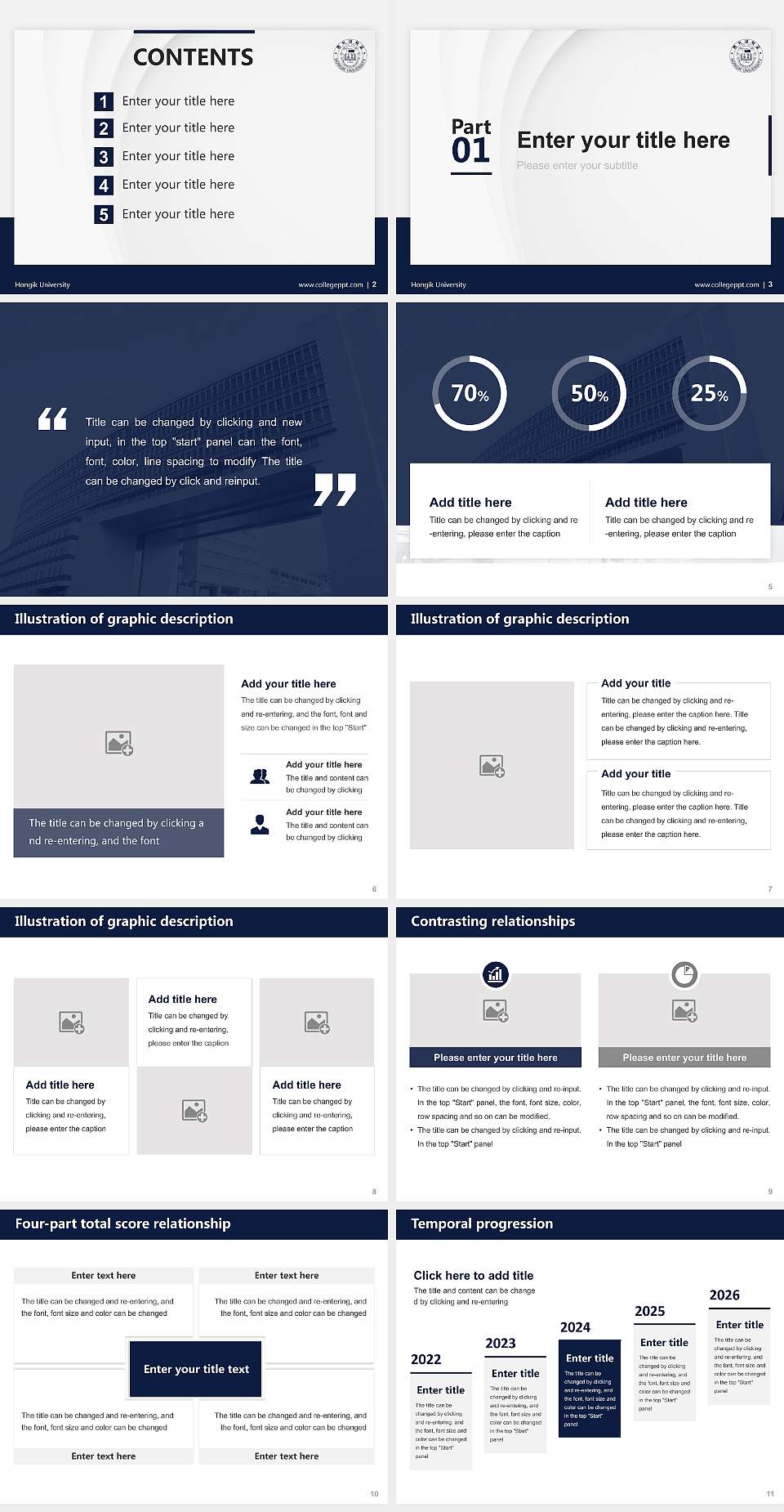 Hongik University Thesis Proposal/Graduation Defense PPT Template4:3 ratio PPT effect preview image2