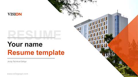 Jeonju Technical College Resume PPT Template