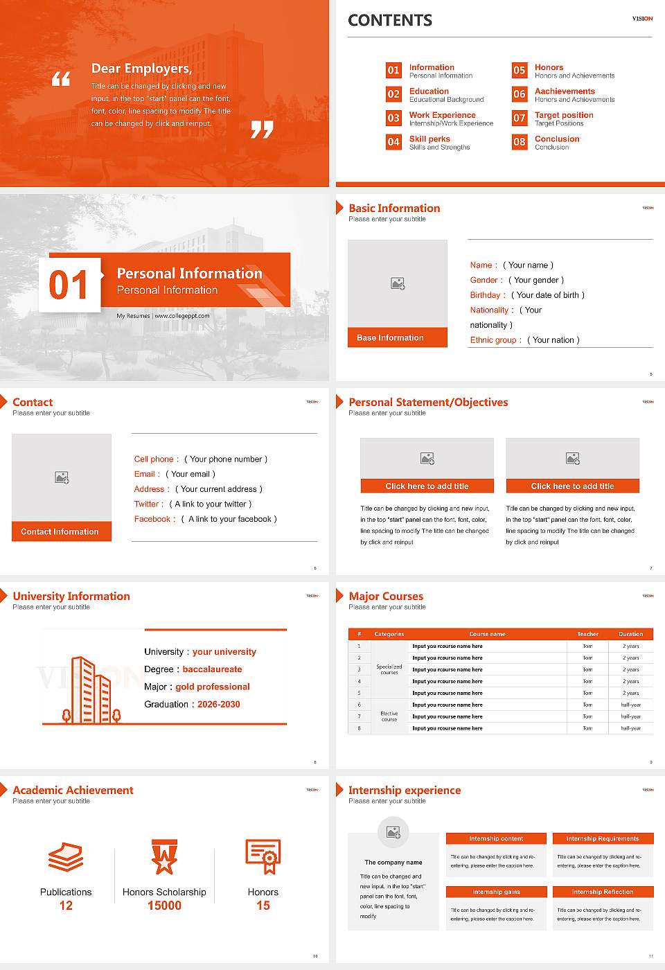 Jeonju Technical College Resume PPT Template16:9 ratio PPT effect preview image2