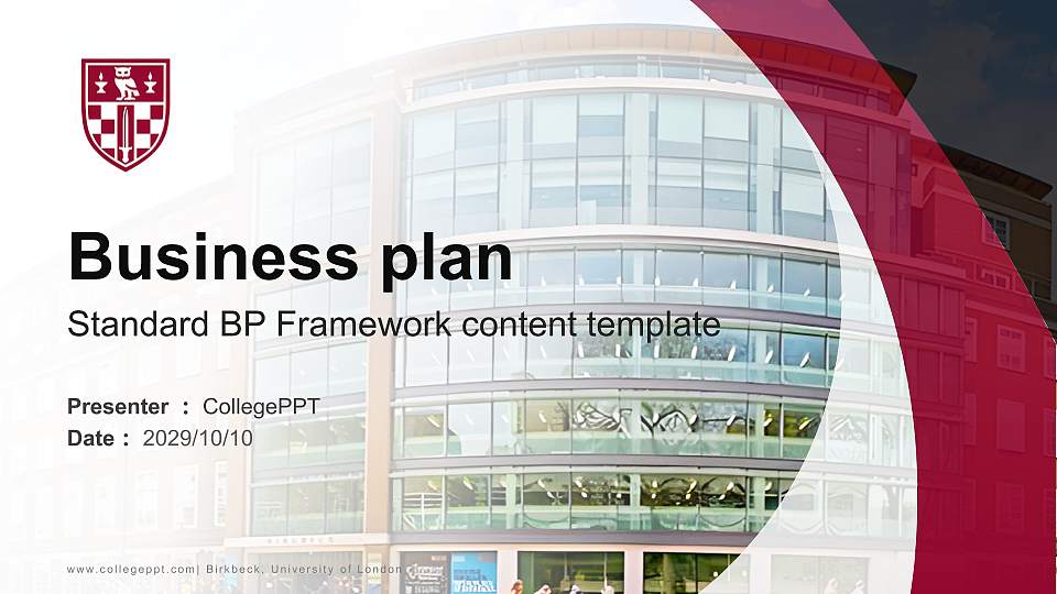 Birkbeck, University of London Competition/Entrepreneurship Contest PPT Template16:9 ratio PPT effect preview image