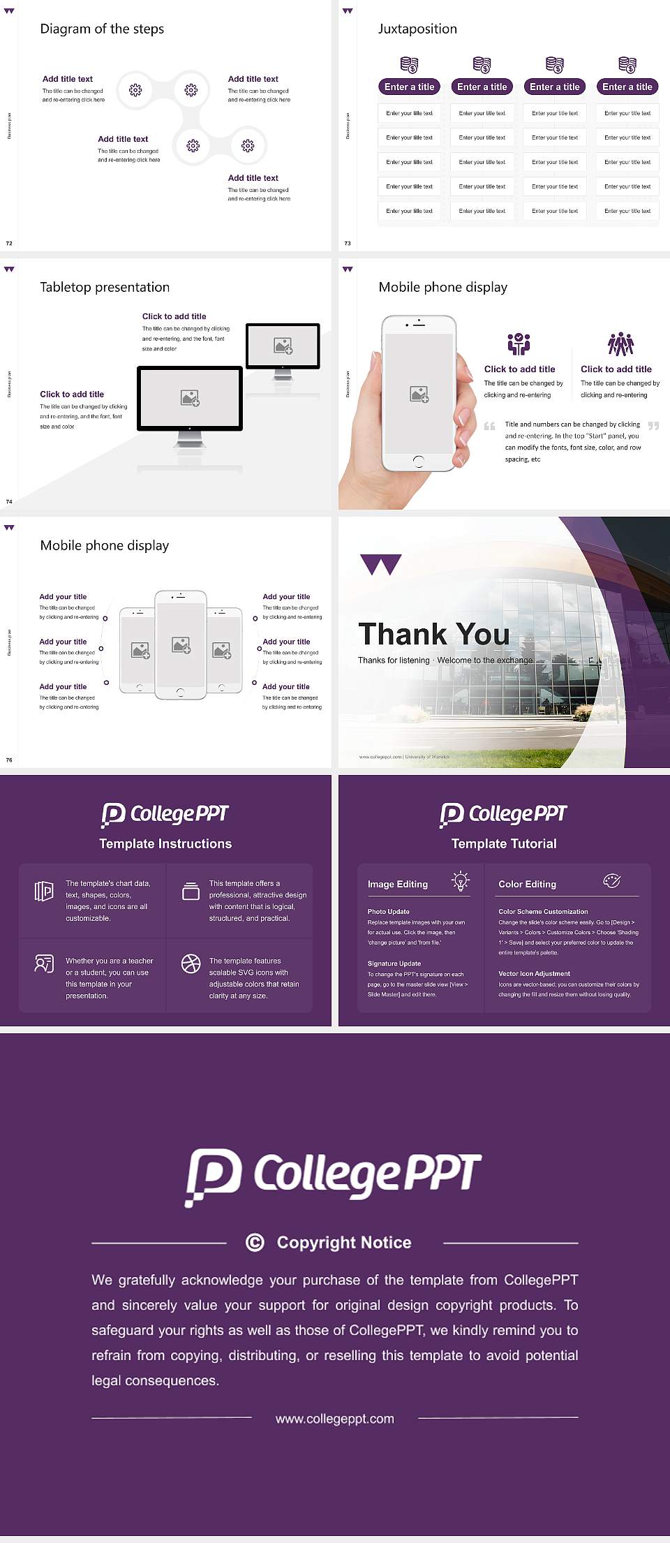 University of Warwick Competition/Entrepreneurship Contest PPT Template4:3 ratio PPT effect preview image9