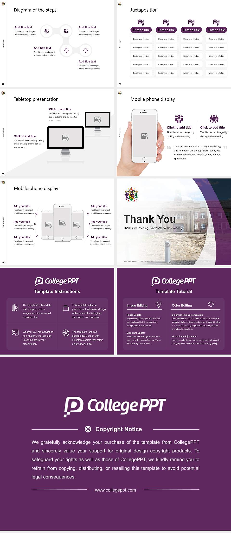 Edge Hill University Competition/Entrepreneurship Contest PPT Template4:3 ratio PPT effect preview image9