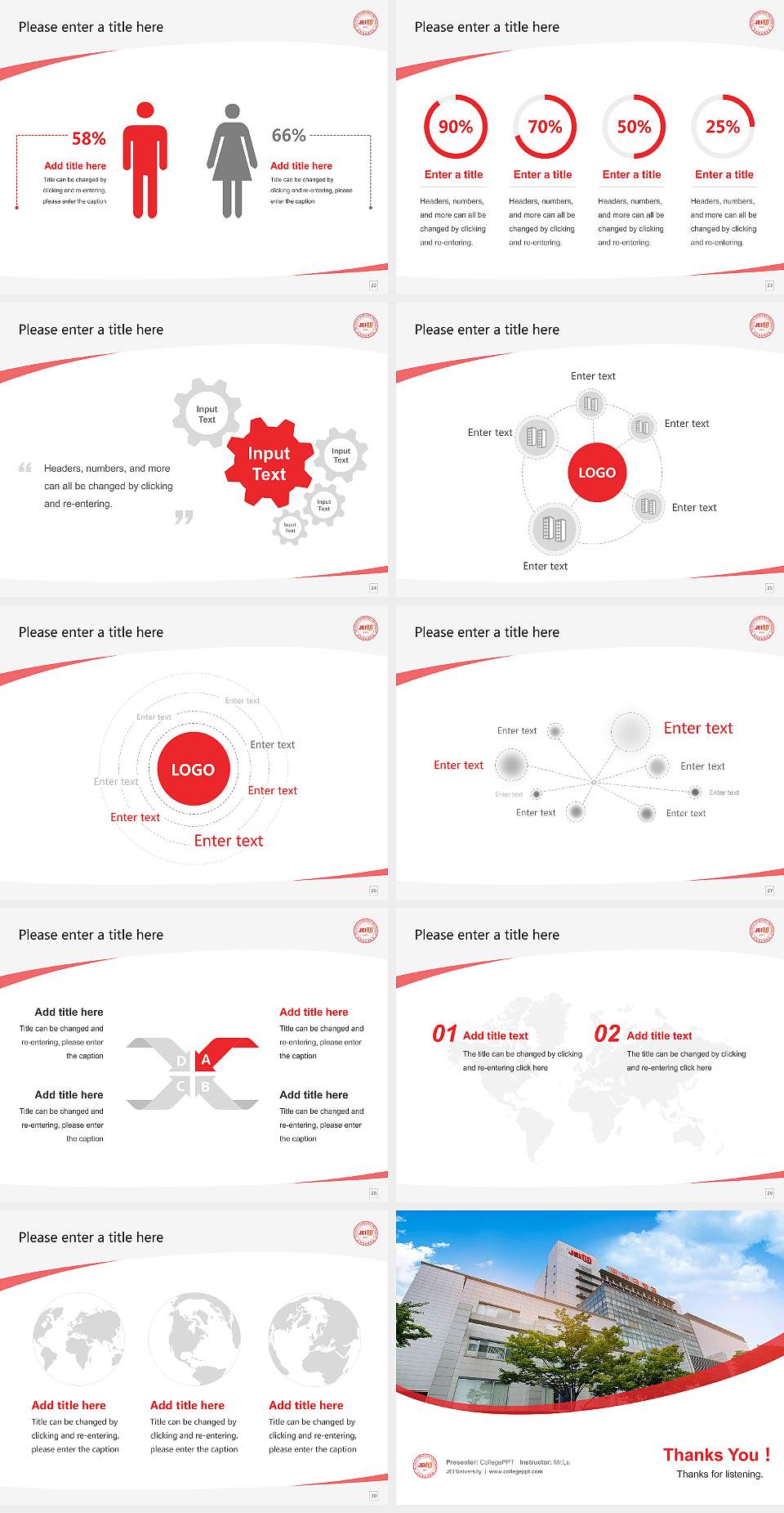 JEI University Course/Courseware Creation PPT Template4:3 ratio PPT effect preview image4