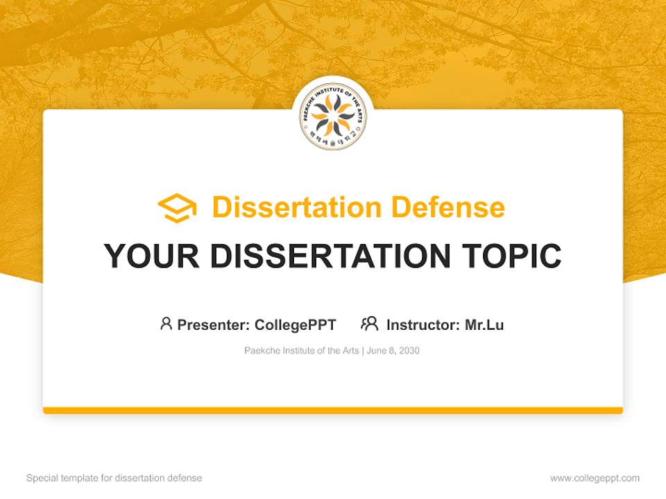 Paekche Institute of the Arts Graduation Thesis Defense PPT Template4:3 ratio PPT effect preview image7