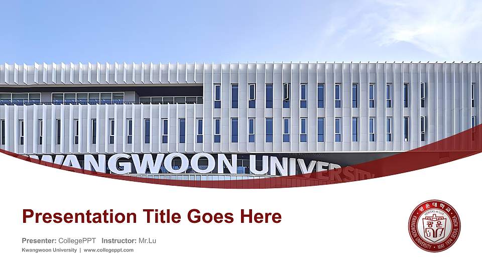 Kwangwoon University Course/Courseware Creation PPT Template16:9 ratio PPT effect preview image