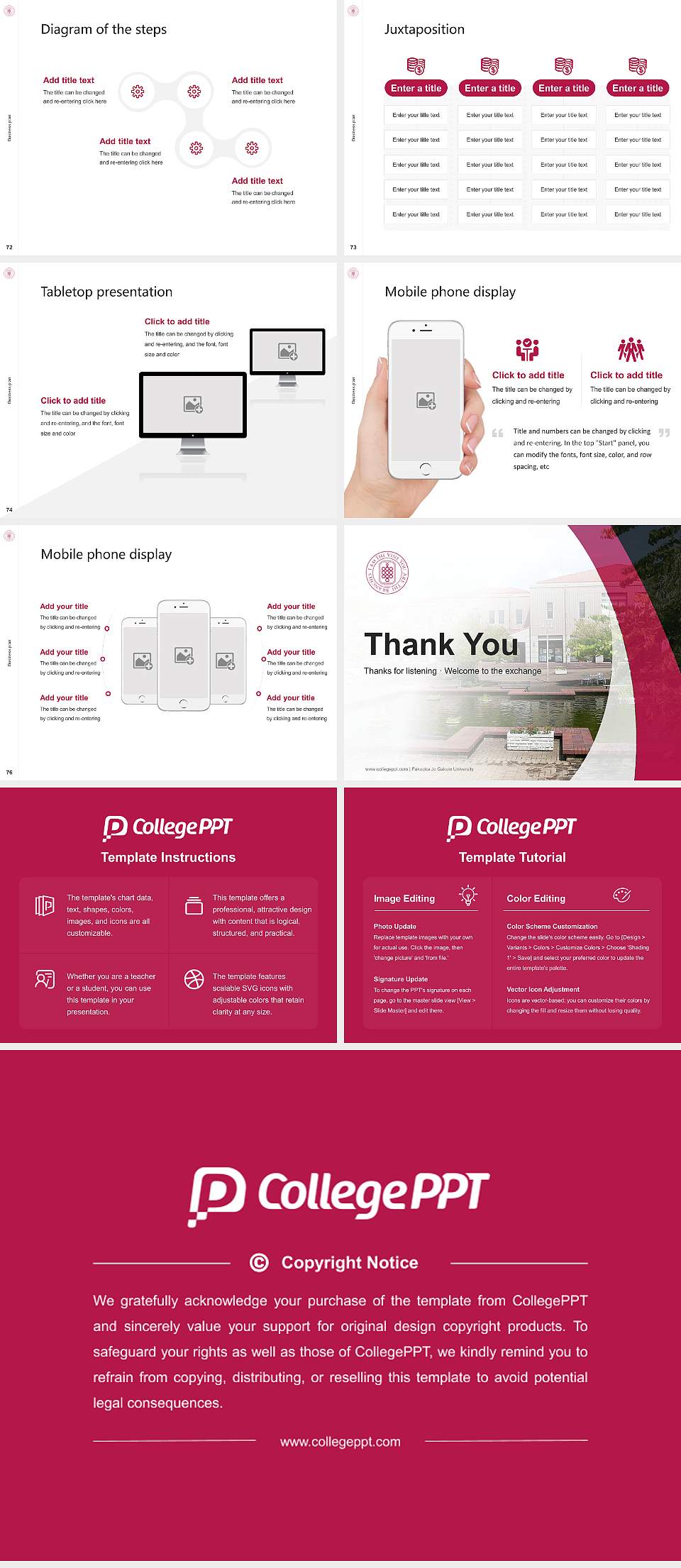 Fukuoka Jo Gakuin University Competition/Entrepreneurship Contest PPT Template4:3 ratio PPT effect preview image9