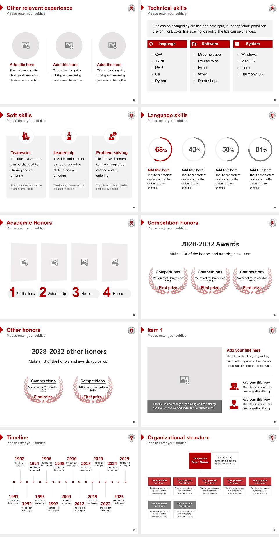 Sogang University Resume PPT Template4:3 ratio PPT effect preview image3